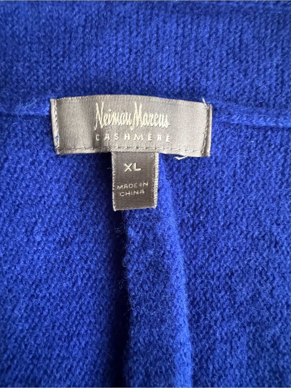 Neiman Marcus Cashmere Royal Blue Open-Front Cardigan Sweater - Picture 4 of 8